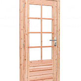 1022821 - Douglas enkele 8-ruits deur rechtsdraaiend, 90 x 201 cm, incl. kozijn, onbehandeld.