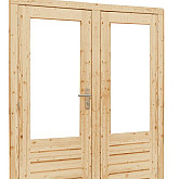 Vuren dubbele deur - dubbel glas - 5 puntssluiting