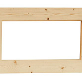 Vuren vast raam met helder glas