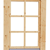 Vuren draai-kiep raam met dubbel glas