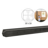 Betonpaal T-paal mdk t.b.v. betonplaten met rotsmotief 10 x 10 x 275cm ongecoat