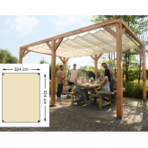Douglas houtpakket 324 x 424 cm t.b.v. schaduwdoek 290 x 400 cm, kleurloos ge#mpregneerd.