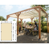 Douglas houtpakket 324 x 524 cm t.b.v. schaduwdoek 290 x 500 cm, kleurloos ge#mpregneerd.