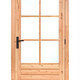 Douglas enkele 6-ruits glasdeur Deluxe met dubbelglas, rechtsdraaiend, 110 x 215 cm, onbe