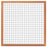 Hardhout betonijzertrellis 180 x 180 cm, met maas 7,5 x 7,5 cm, in raamwerk 4,4 x 6,8 cm