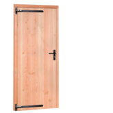 1022822 - Douglas enkele dichte deur met zwart beslag linksdraaiend, 90 x 201 cm, incl. kozijn, onbe