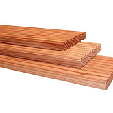 Douglas enkelzijdig geprofileerd dekdeel, 2,5 x 14,5 x 500 cm, onbehandeld.