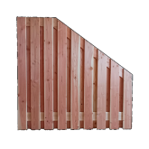 Douglas gesch plankenscherm 19-pl | 1,6x14 cm, 180 x 180/90 cm, aflopend onbehandeld