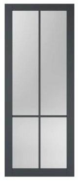 SlimLine deur FA 2564 SL | Zwart gegrond - Met rookglas grijs