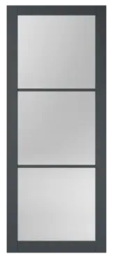 SlimLine deur FA 2553 SL | Zwart gegrond - Met blank veiligheidsglas