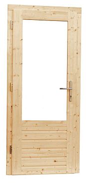 Vuren enkele deur - dubbel glas - 5 puntssluiting