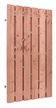 # Douglas fijnbez plankendeur, B100xH190cm, 1,5x14 op verstelbaar stalen frame, 15 mm, onbehandeld.
