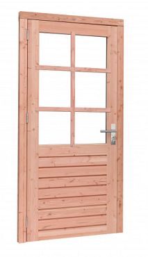1022827 - Douglas enkele 6-ruits glasdeur Prestige met dubbelglas, linksdraaiend, 109 x 221 cm, onbe