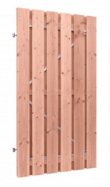# Douglas gesch plankendeur, B100xH195cm, 1,6x14 op verstelbaar stalen frame, 16 mm, onbehandeld.