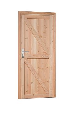 1022822 - Douglas enkele dichte deur linksdraaiend, 90 x 201 cm, incl. kozijn, onbehandeld.