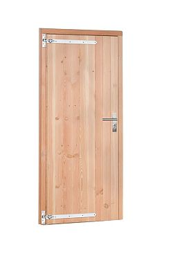1022823 - Douglas enkele dichte deur rechtsdraaiend, 90 x 201 cm, incl. kozijn, onbehandeld.