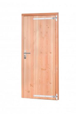 1022823 - Douglas enkele dichte deur rechtsdraaiend, 90 x 201 cm, incl. kozijn, onbehandeld.