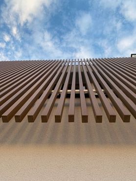 Brise soleil 42x60mm L-390cm Teak FSC®100%