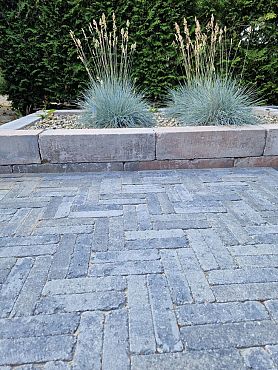 Getrommelde Linia palissade 15x15x60 cm Triple