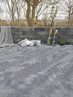 Getrommelde Linia palissade 15x15x60 cm Grey mix