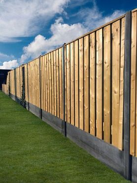 # TC Betonpaal glad mdk 10 x 10 x 310 cm, ANTRACIET, TUSSENPAAL  t.b.v. 2 betonplate