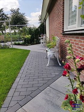 Patio BSS 6cm TOP mini facet Komo Nero - Kleurechte deklaag (verpakt op ww pallet)