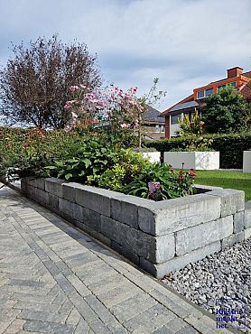 Getrommelde Linia palissade 15x15x60 cm Grey mix