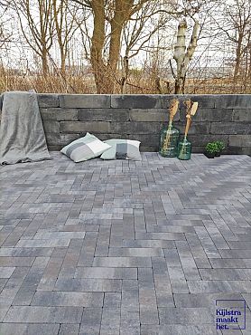 Getrommelde Linia palissade 15x15x60 cm Grey mix