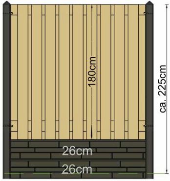 # TC Betonpaal glad mdk 10 x 10 x 310 cm, GRIJS TUSSENPAAL t.b.v. 2 betonplaten