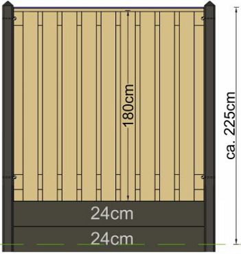 # TC Betonpaal glad mdk 10 x 10 x 310 cm, GRIJS TUSSENPAAL t.b.v. 2 betonplaten