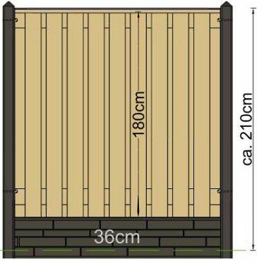 # TC Betonpaal glad mdk 10 x 10 x 310 cm, GRIJS TUSSENPAAL t.b.v. 2 betonplaten