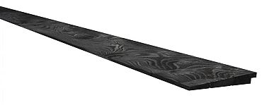 # Douglas Zweeds rabat, 1,1-2,7 x 19,5 x 300 cm, zwart gespoten, 1 zijde gesch, 1 zijde fijnbez.