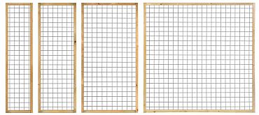 Eco gaastrellis, 180 x 180 cm, met maas 7,5 x 7,5 cm, in raamwerk 4,5 x 4,5 cm, groen geimp