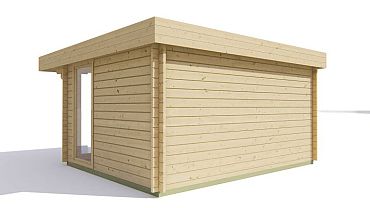 Blokhut - Tuinhuis Lory | 44 mm | vuren bruin geïmpregneerd