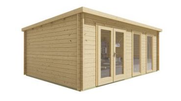 Blokhut - Tuinhuis Annabel | 40 mm | vuren grijs geïmpregneerd