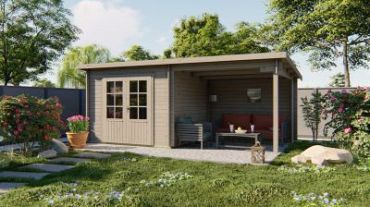 Blokhut - Tuinhuis Chappo | 28 mm | vuren groen geïmpregneerd