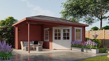 Blokhut - Tuinhuis Christoffer | 28 mm | vuren groen geïmpregneerd