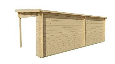 Blokhut - Tuinhuis Freddy | 28 mm | vuren grijs geïmpregneerd
