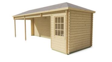Blokhut - Tuinhuis Gretel | 44 mm | vuren grijs geïmpregneerd