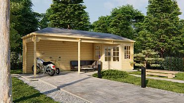 Blokhut - Tuinhuis Gretel | 44 mm | vuren grijs geïmpregneerd