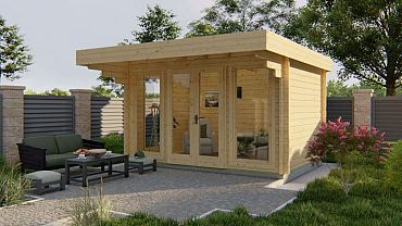 Blokhut - Tuinhuis James | 44 mm | vuren groen geïmpregneerd