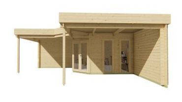 Blokhut - Tuinhuis Jutka | 44 mm | vuren grijs geïmpregneerd