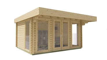 Blokhut - Tuinhuis Lory | 44 mm | vuren grijs geïmpregneerd