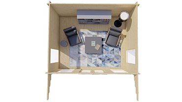 Blokhut - Tuinhuis Lory | 44 mm | vuren bruin geïmpregneerd