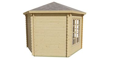 Blokhut - Tuinhuis Nora | 34 mm | vuren bruin geïmpregneerd