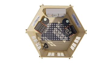 Blokhut - Tuinhuis Nora | 34 mm | vuren Red Class Wood geïmpregneerd