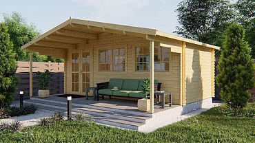 Blokhut - Tuinhuis Pinkus | 44 mm | vuren groen geïmpregneerd