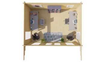 Blokhut - Tuinhuis Yorick | 44 mm | vuren bruin geïmpregneerd