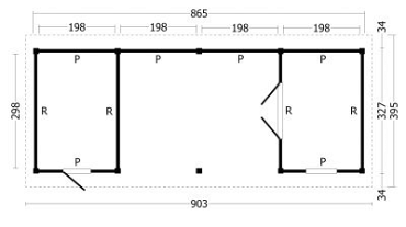Hamar L Type 12 Douglas Gedroogd Potdekselplank blank