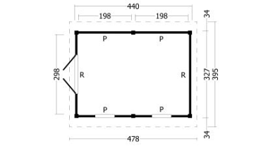Hamar L Type 4 Douglas Gedroogd Potdekselplank blank